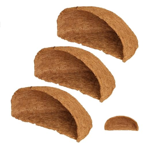 AZIDWERYQ 3pcs halbe runde Ersatz Kokosnuss Coir Liner Abbaubar atmungsable natürliche Nuttable Hangskorb Liner für Gartenpflanze Blumentopf von AZIDWERYQ