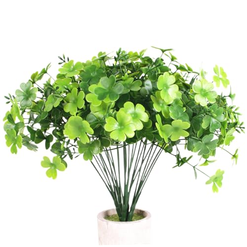 AZIDWERYQ 5pcs Künstliche Pflanzen, realistische Seidenblume-Busch-Schamrock-Pflanze, multifunktionale Kunstblume für Veranda, Gehweg, Terrasse und Gartenkunstkunst Shamrock-Pflanze AZIDWERYQ 5pcs Künstliche Pflanzen, realistische Seidenblume-Busch-Schamrock-Pflanze, multifunktionale Kunstblume für Veranda, Gehweg, Terrasse und Gartenkunstkunst Shamrock-Pflanze von AZIDWERYQ