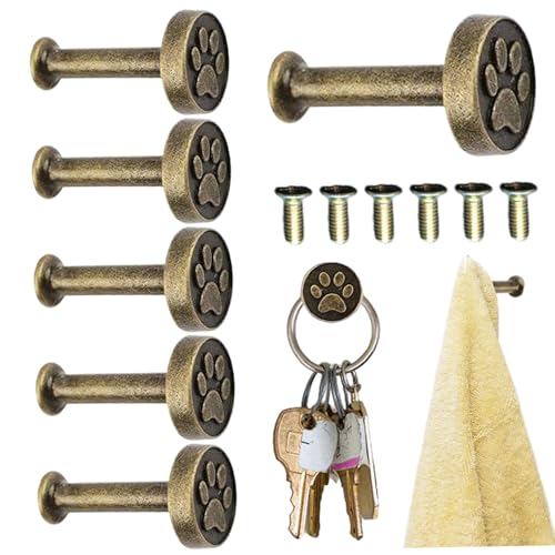AZIDWERYQ 6pcs Schrankknöpfe, Retro -Pfoten -Druckwandhaken, Zinklegungsschubladengriffe für Schrankspiegel Schrank Fenstertür Schubladen Wandhaken von AZIDWERYQ