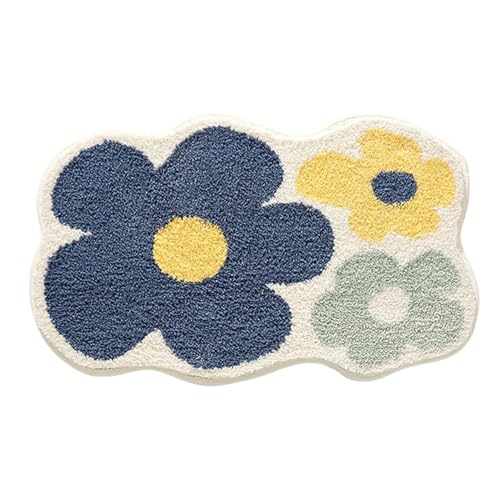 AZIDWERYQ Bad Matte Weiche Badezimmer Teppiche Matte Blumenbad hoher absorbierender Nicht rutsches, zotteliger Teppich-Fluffy Teppiche für Badezimmerboden, Wanne und Dusche 40 * 60 cm von AZIDWERYQ