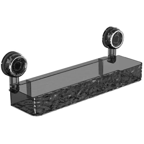 AZIDWERYQ Badezimmer Wandregal Wellblecher Saugnapfbecher Duschregal mit Abflusslöchern wasserdichte schwere abnehmbare Waschhetchen und Absusche Organizer, schwarzer Caddy AZIDWERYQ Badezimmer Wandregal Wellblecher Saugnapfbecher Duschregal mit Abflusslöchern wasserdichte schwere abnehmbare Waschhetchen und Absusche Organizer, schwarzer Caddy von AZIDWERYQ