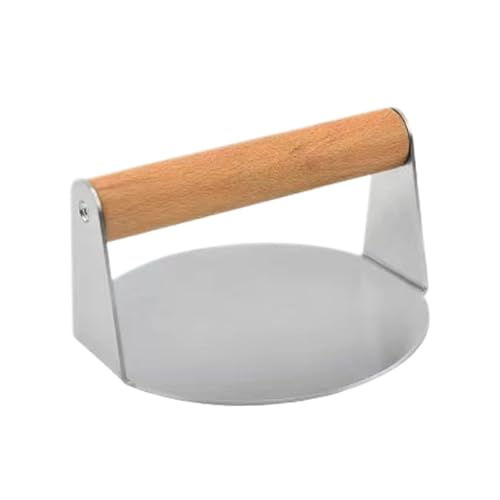 AZIDWERYQ Burger Press 5.5-Zoll Edelstahl Smash Burger Press mit hölzernem Griff Smasher Nicht-Stick-Smash-Mehrzweck-Hamburger Smasher-Werkzeug zum Kochen von Hackbraten BBQ AZIDWERYQ Burger Press 5.5-Zoll Edelstahl Smash Burger Press mit hölzernem Griff Smasher Nicht-Stick-Smash-Mehrzweck-Hamburger Smasher-Werkzeug zum Kochen von Hackbraten BBQ von AZIDWERYQ