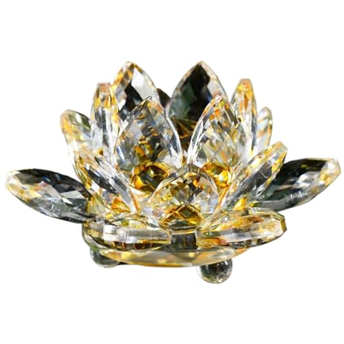 AZIDWERYQ Crystal Lotus Blume 2, 36 Zoll Sparkle Lotus Blumenhandwerk Dekorative Glasblumen kreativ Feng Shui Dekor Zarte Handwerksgeschenke für Zuhause, Geburtstag und Hochzeit Kristallblumen von AZIDWERYQ