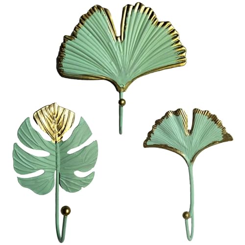 AZIDWERYQ Dekorative Haken, einzelne Ginkgo-Blatt-Form, Wand-Huthaken, einfach zu installieren, Vintage-Wand-Heimdekoration für Aufbewahrung, Wohnzimmer, Flur, Büro, Schlüsselhalter, 3 Stück AZIDWERYQ Dekorative Haken, einzelne Ginkgo-Blatt-Form, Wand-Huthaken, einfach zu installieren, Vintage-Wand-Heimdekoration für Aufbewahrung, Wohnzimmer, Flur, Büro, Schlüsselhalter, 3 Stück von AZIDWERYQ