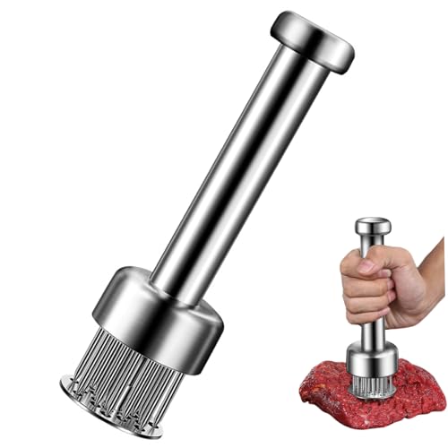 AZIDWERYQ Fleisch-Tender-Werkzeug, 7, 5-Zoll-Edelstahl-Fleisch-Tenderizer mit 21 scharfen Nadelklingen, ergonomische Arbeitssparung für Steak, Schweinefleisch, Hühnchen Hühnchen von AZIDWERYQ