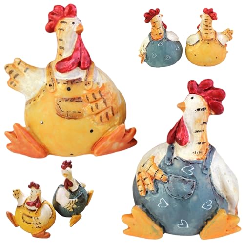 AZIDWERYQ Hühnerfiguren, 2pcs niedliche Hühnerdekor, Harz Mini -Figuren, dekorative Hahndekor für Home Office Desktop Mini Figuren AZIDWERYQ Hühnerfiguren, 2pcs niedliche Hühnerdekor, Harz Mini -Figuren, dekorative Hahndekor für Home Office Desktop Mini Figuren von AZIDWERYQ