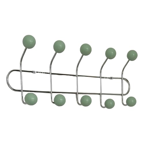 AZIDWERYQ Kleiderregal Wandhalterung, 16x6 Doppelreihe Schaden kostenloser Wandbedeckungsregal mit 10 Haken für Badezimmer Schlafzimmer Küchentuchkleidung montiert von AZIDWERYQ