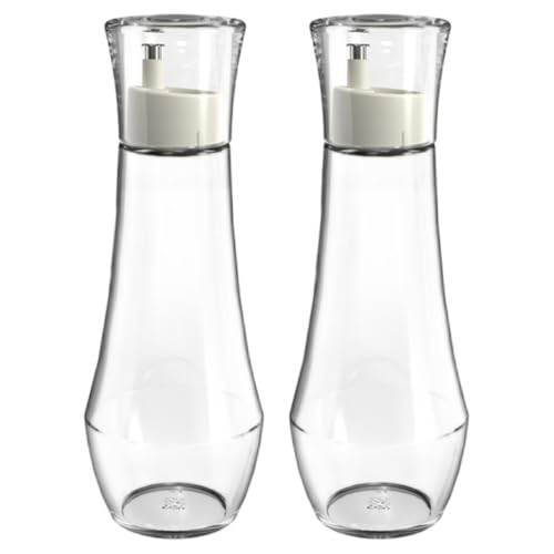 AZIDWERYQ Ölspenderflasche, 260 ml, Mehrzweck-Glas-Ölflasche mit Edelstahlauslauf und PP-Staubkappe für Sojasauce, Mundwasser, Essigspender, 2 Stück von AZIDWERYQ