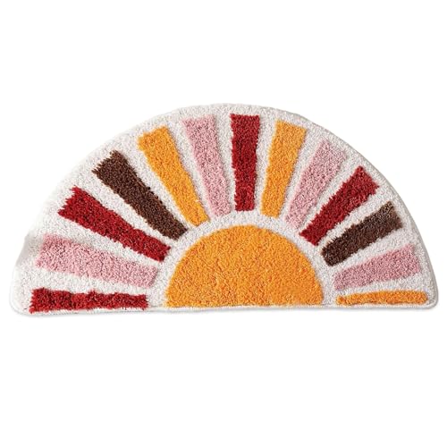 AZIDWERYQ Regenbogenbad Matte 16x24 Zoll Absorbierende Nachahmung Kaschmirbad Matte halbe runde Nicht-Badezimmerteppich mit Nicht rutschfestem Rücken, dekorativer Teppich für Badezimmer AZIDWERYQ Regenbogenbad Matte 16x24 Zoll Absorbierende Nachahmung Kaschmirbad Matte halbe runde Nicht-Badezimmerteppich mit Nicht rutschfestem Rücken, dekorativer Teppich für Badezimmer von AZIDWERYQ