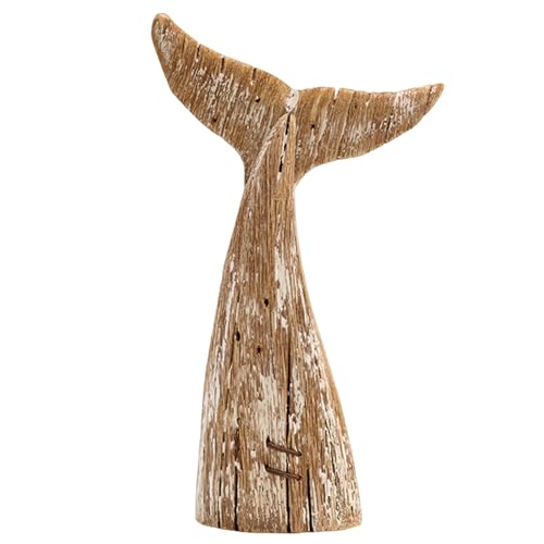 AZIDWERYQ Walschwanzdekoration, rustikaler Holzwalschwanztischtisch nautische Dekor Strand Themengeschnitzte Figurenschmuck für Regal Wohnzimmer Badezimmer nautisch von AZIDWERYQ