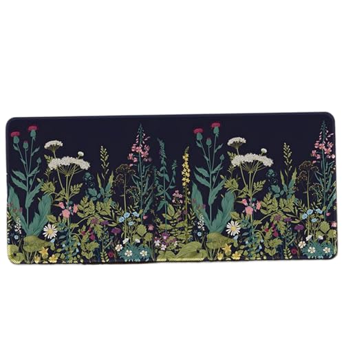 Blumen-Schreibtischmatte, 32 x 12 Zoll verlängertes Blumenmaus-Pad mit nicht rutscher Gummi-Basis, einfach zu reinigendes großes Maus-Pad, Tastatur-Computer-Schreibtischmatte für Büro, Zuhause Blumen-Schreibtischmatte, 32 x 12 Zoll verlängertes Blumenmaus-Pad mit nicht rutscher Gummi-Basis, einfach zu reinigendes großes Maus-Pad, Tastatur-Computer-Schreibtischmatte für Büro, Zuhause von AZIDWERYQ