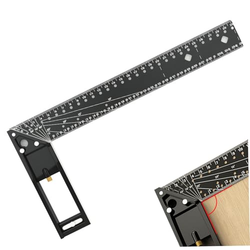 Carpenter Square Multifunktional L-förmiges Multi-Winkel-Messlineer mit klaren Markierungen, professioneller Holzbearbeitungs-Quadratmelder für eine präzise Messung, Zeichenwerkzeug Carpenter Square Multifunktional L-förmiges Multi-Winkel-Messlineer mit klaren Markierungen, professioneller Holzbearbeitungs-Quadratmelder für eine präzise Messung, Zeichenwerkzeug von AZIDWERYQ