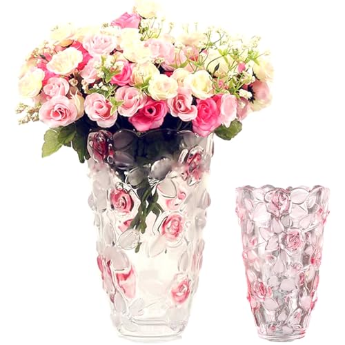 Einzigartige Blumenvase, Elegantes Glas klarer Rosenvase, 9, 3 Zoll hohes Herzstück Tischdekorationen für Zuhause, Büro, Ladenrose Einzigartige Blumenvase, Elegantes Glas klarer Rosenvase, 9, 3 Zoll hohes Herzstück Tischdekorationen für Zuhause, Büro, Ladenrose von AZIDWERYQ