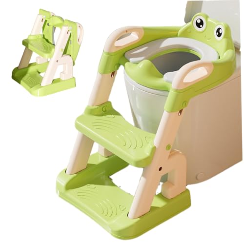 Hochleistungs -Töpfchen -Trainingstoilettensitz verstellbare Höhe 2 in 1 Kleinkind -Toilettensitz und Schritt nicht schlechter faltbarer tragbares Töpfchen für Kleinkinder mit Splash Guard PVC -Kisse von AZIDWERYQ