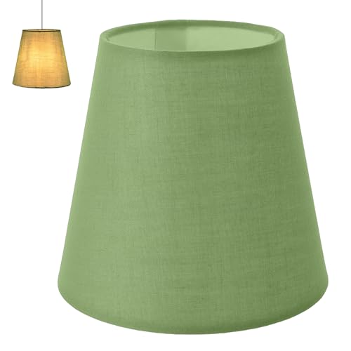 Lampenschatten 5, 5 x, Zoll Barrel Clip auf minimalistischen grünen Lampenschatten für Kronleuchter dekorative Stofflampenschirme für Zuhause, Hotel, Restaurantclip auf Schatten von AZIDWERYQ