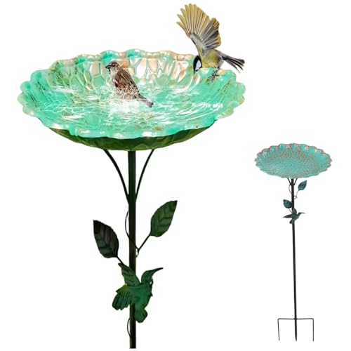 Metallvogelbad für außen 32 x 10 Zoll Eisenvogelfleeder mit Pfahlständer, Vintage freistehende Vogelbäder und Vogelfleeder für den Garten im Freien Garten Terrassen Yard Lawn Decor Metallvogelbad für außen 32 x 10 Zoll Eisenvogelfleeder mit Pfahlständer, Vintage freistehende Vogelbäder und Vogelfleeder für den Garten im Freien Garten Terrassen Yard Lawn Decor von AZIDWERYQ