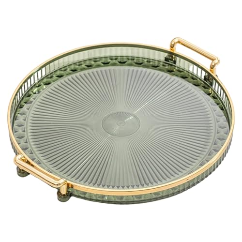 Serviertablett mit Griffen 10, 6 Zoll runde multifunktionale Kunststoff dekorative Tee -Tablettkosmetik -Schmuck Organizer für Kommode Tischplatte Arbeitsplatte mit Griffen serviert Serviertablett mit Griffen 10, 6 Zoll runde multifunktionale Kunststoff dekorative Tee -Tablettkosmetik -Schmuck Organizer für Kommode Tischplatte Arbeitsplatte mit Griffen serviert von AZIDWERYQ
