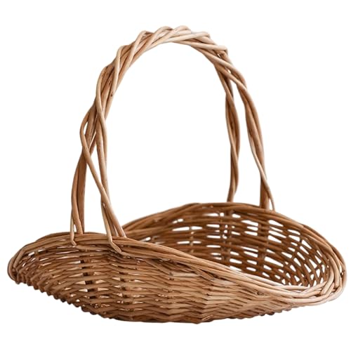 Weidenpicknickkorb mit Dicker Bodenwellenkante gewebter Korbkorb mit Griff. von AZIDWERYQ