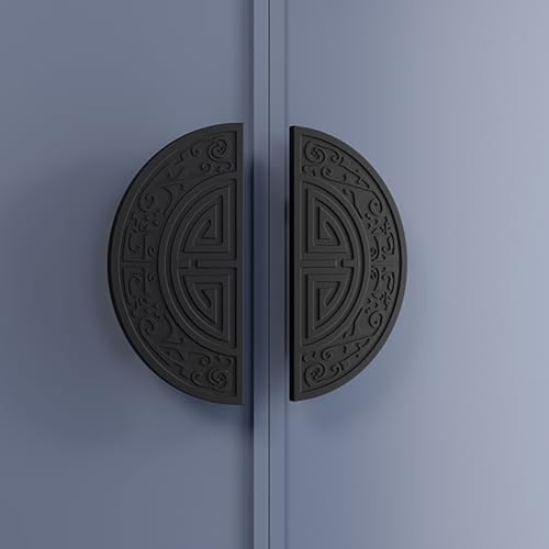 AZJJDP Eingangstür-Push-Pull-Türgriff, Innen- und Außentürgriffbeschläge, doppelseitige Türgriffe für Einzeltüren, für Glas-/Holztüren (Farbe: Schwarz, Größe: 40 x 30 cm (15,8 x 11,8 Zoll)) von AZJJDP