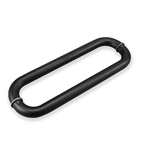 AZJJDP Innen- und Außengriff für Scheunentüren, doppelseitige Glastürgriffe für Duschtüren, Moderne doppelseitige Stangengriffbeschläge/Schwarz/46,5 cm (18 1/4 Zoll) * 44 cm von AZJJDP