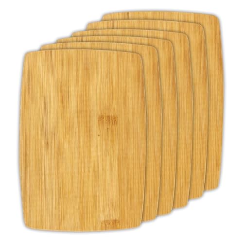 AZKEEGREY 12 Stück Frühstücksbrettchen aus Bambus, 20x14cm Holzbrettchen Küche, Brotzeitbrett Holz, Schneidebrett Holz Set, Jausenbrett von AZKEEGREY