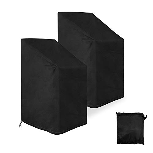 AZKEEGREY 2 Stück Gartenstuhl Abdeckung Wasserdicht, 120 x 75 x 75cm Schutzhülle Winterfest für Stapelstühle, Stuhlabdeckung UV-beständige für Außenstühle Möbelbezug von AZKEEGREY