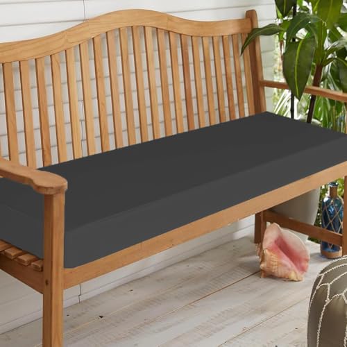 AZMAHT Bankauflage Gartenbank Auflage Waschbare Bankauflage Outdoor Mit Reißverschluss Waterproof Abnehmbare Sitzpolster Bank Sitzauflage Bank für Fensterbank,Garten,Rasen,Dunkelgrau,110X55X5cm von AZMAHT