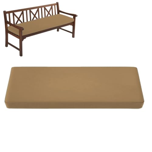 AZMAHT Bankauflage Sitzauflage Bank Wasserdicht Wetterfest Outdoor Sitzauflage Bank hochdichte Bankauflage mit Rutschfester Unterseite FüR GartenmöBel Terrasse,Drinnen,Khaki,120x45x5cm von AZMAHT