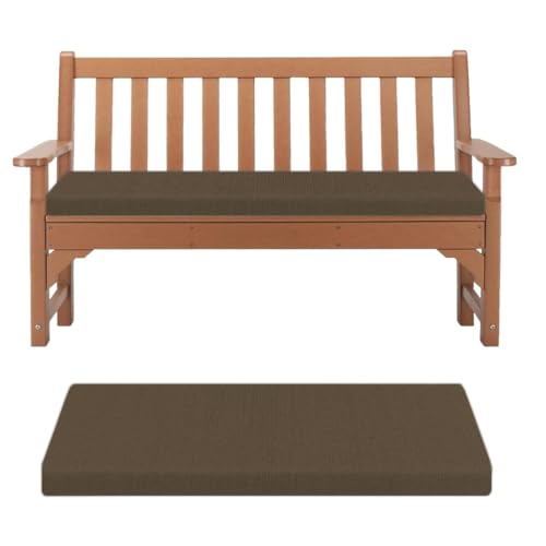 AZMAHT Bankkissen Stuhlkissen mit abnehmbarem Bezug Unterseite Antirutsch Auflage Ersatzpolster Schwamm Bankauflage für Fensterbank & Outdoor Gartenbank,Dicke 5 cm,Braun,120x40x5cm von AZMAHT