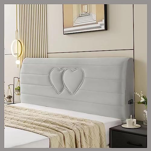 Bett Kopfteil Bezug/Überzug, Staubdichte Stretch Bett Kopfteil Abdeckung, Rückenschutz All-Inclusive Slipcover, Bettkopfteil Hussen Waschbarer All-in-One-Bezug ( Color : Light gray , Size : 200x60cm ) von AZMANI