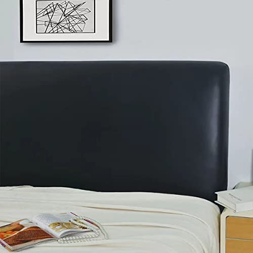 Kopfteilabdeckung Elastisch Leder / All-Inclusive- Kunstleder Kopfbett Bett Kopfteil Husse Bett Kopfteil Bezug Staubdicht Stretch Bett Kopfschutzbezug Für Eine Vielzahl Von Bettköpfen ( Color : Black von AZMANI