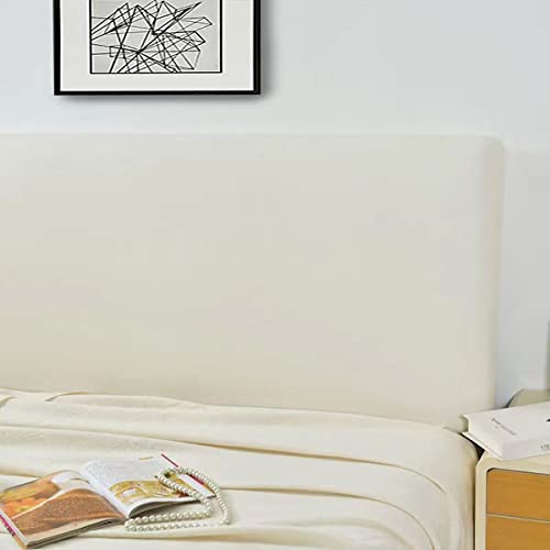 Kopfteilabdeckung Elastisch Leder / All-Inclusive- Kunstleder Kopfbett Bett Kopfteil Husse Bett Kopfteil Bezug Staubdicht Stretch Bett Kopfschutzbezug Für Eine Vielzahl Von Bettköpfen ( Color : Off-wh von AZMANI