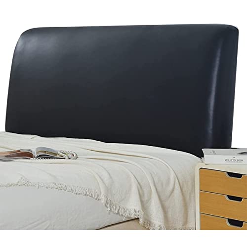 Verbesserte Version Kopfteilabdeckung, All-Inclusive-elastischem Kunstleder Kopfbett Bett Kopfteil Husse Bett Kopfteil Bezug Staubdicht Stretch Bett Kopfschutzbezug ( Color : Black , Size : 200x70cm ) von AZMANI