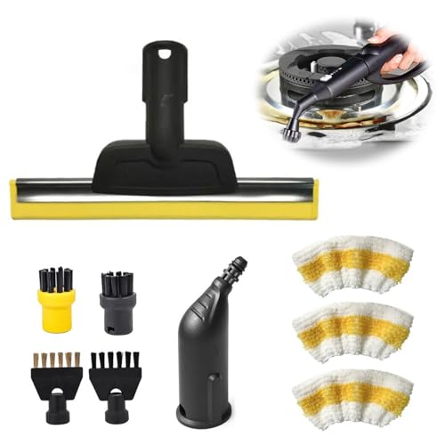 9 Stück Dampfreiniger Zubehör für Kärcher SC1 SC2 SC3 SC4 SC5, Kärcher Dampfreiniger Zubehör 1 Fensterdüse, 1 Düse, 2 Rundbürste, 2 Flachbürste, 3 Mikrofaser Tuchset Dampfreiniger Ersatzteile von AZMUDE