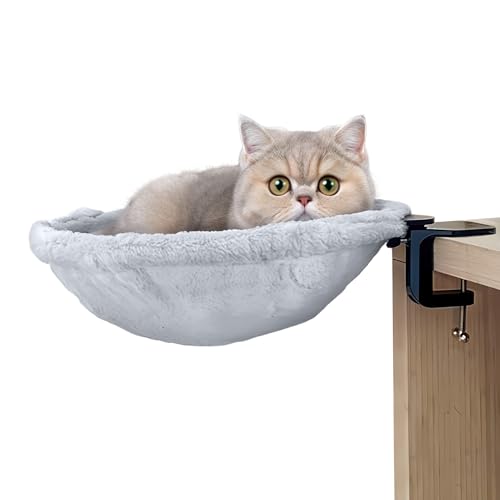 360 ° drehbarer Tisch Katzenbett Kaninchenplüsse Schreibtisch Katzenhängebatt 40cm Gewicht 20kg (Weiß) von AZMUDE