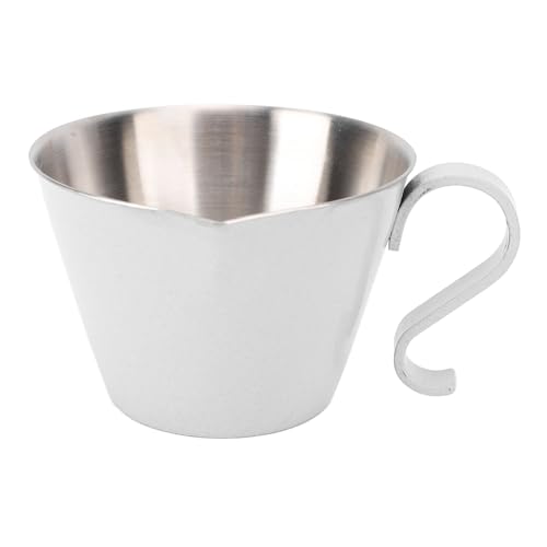 AZMUDE Stainless Steel Coffee Measuring Cup, 100ML with V Shaped Spout Milk Frothing Pitcher Precise Measurement for Baristas Home Kitchen 304 Stainless Steel Durable Rustproof von AZMUDE