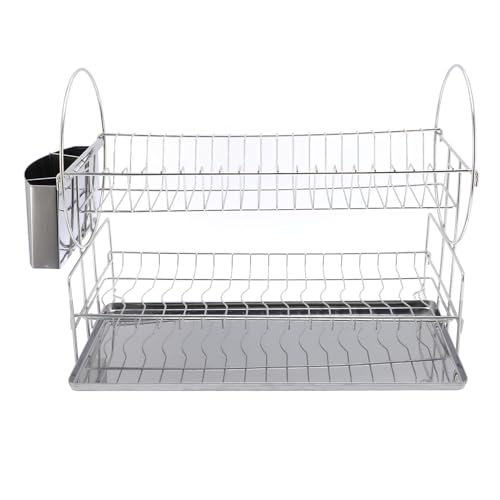 AZMUDE Stainless Steel Dish Drying Rack 2 Tier Double Layers Dish Drainer with Cutlery Holder Effective Drainage for Kitchen Countertop Storage Organizer Space Saving Modern Design AZMUDE Stainless Steel Dish Drying Rack 2 Tier Double Layers Dish Drainer with Cutlery Holder Effective Drainage for Kitchen Countertop Storage Organizer Space Saving Modern Design von AZMUDE