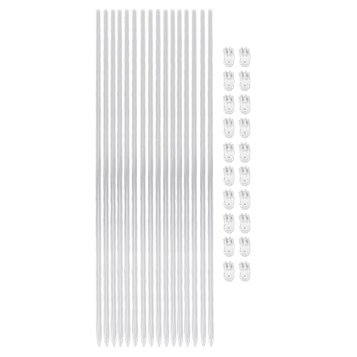 Klare Pflanzenstöcke, Acrylblütenstütze widerstandsfähige transparente Design für Orchideen -Topfpflanzen Innengarten im Innenbereich Outdoor Garten 16 STK 15,6 Zoll mit 20 Clips von AZMUDE