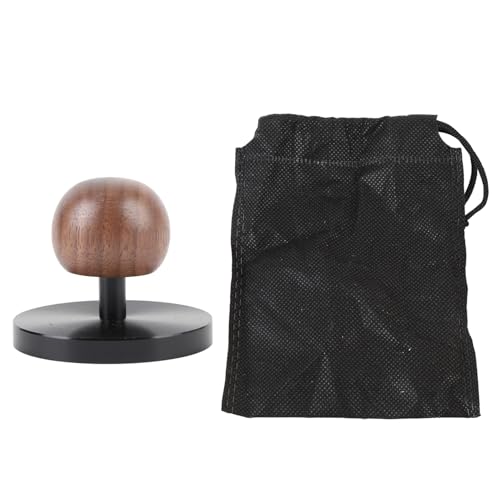 Professionelles Kaffeemanips, schwarzes Aluminiumlegier -Kaffee -Pressewerkzeug mit kugelförmigem Walnuss -Holzgriff für Espresso Tamping Home Cafe Verwendung (58 mm) von AZMUDE