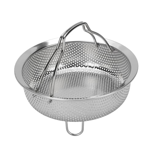 Stainless Steel Steam Basket, Foldable Handle Perforated Steam Rack for Rice Cooker Pot Multifunctional Colander Insert Durable Rustproof Kitchen Tool for Vegetables Seafood Dumpli (M) von AZMUDE