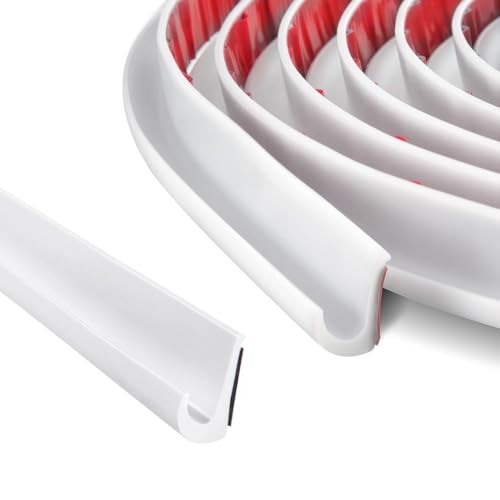 J Shape RV-Regenrinne selbstklebend, 12M TPE Gummi-Selbstklebend Regenschutzleiste für Dach & Kanten Wasserschutz für Wohnmobile, LKW, Auto, Boot, Tür & Zuhause (Weiß) von AZMUDE