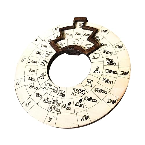 Circle Of Fifths Wheel, Musikpädagogisches Werkzeug, Schnell-Track-Anleitung zur Erweiterung Ihrer Spielfähigkeit, Holz-Akkord-Rad, unverzichtbares Werkzeug für alle Musiker, Songwriter, Anfänger und von AZOOB