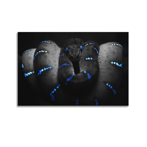 Tierposter Schöne schwarze Python dekorative Leinwand Familienschlafzimmer Kunstwerk Bild Gemälde 40 x 60 cm von AZTU