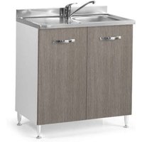 Azur Line - küchengrundset unterspüle 80X50X85H 2 türen finish lärche grau von AZUR LINE