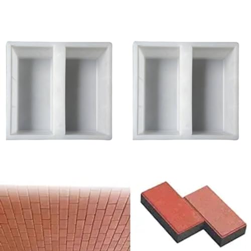AZURAOKEY 2 Stück Ziegelschablone DIY Pflastersteine Form Beton Block Formen DIY Weg Maker Formen Tragbare Korridor Beton Auffahrt Stein Weg Formen für Garten Hof Teile von AZURAOKEY