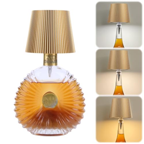 AZURAOKEY Flaschenlampe, Flaschen Lampe Kabellose Tischlampe 2000mAh Akku Tischlampe, 3 Farben Dimmbare Flaschenlicht, Touch Flaschen-Lampe, Licht for Esszimmer, Schlafzimmer von AZURAOKEY