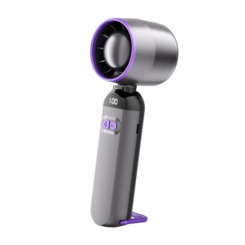 AZURAOKEY Handheld Turbo Lüfter USB Desk Lüfter mit LED-Display und 5400-mAh-Akku, Hochgeschwindigkeitsklappventilatoren USB wiederaufladbare verstellbare Kühlventilatoren for Outdoor-Reise von AZURAOKEY