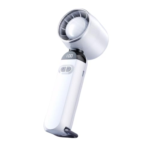 AZURAOKEY Handheld Turbo Lüfter USB Desk Lüfter mit LED-Display und 5400-mAh-Akku, Hochgeschwindigkeitsklappventilatoren USB wiederaufladbare verstellbare Kühlventilatoren for Outdoor-Reise von AZURAOKEY