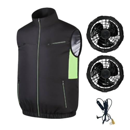 AZURAOKEY Kühlweste mit Ventilator for Herren & Damen – tragbare Klimaanlagenweste mit 3-Gang-Ventilator, atmungsaktives Mikro-Perforationsgewebe, schnelle Wärmeabfuhr von AZURAOKEY