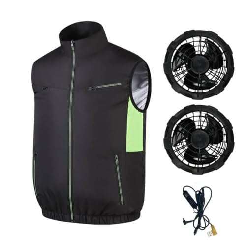 AZURAOKEY Kühlweste mit Ventilator for Herren & Damen – tragbare Klimaanlagenweste mit 3-Gang-Ventilator, atmungsaktives Mikro-Perforationsgewebe, schnelle Wärmeabfuhr von AZURAOKEY